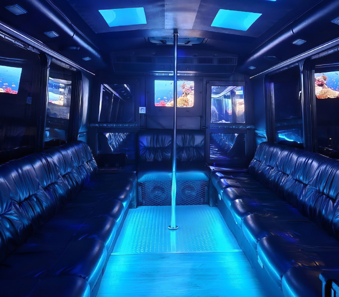 inside the party bus